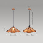 Arisha Retro Pendant Light, Metal & Wood