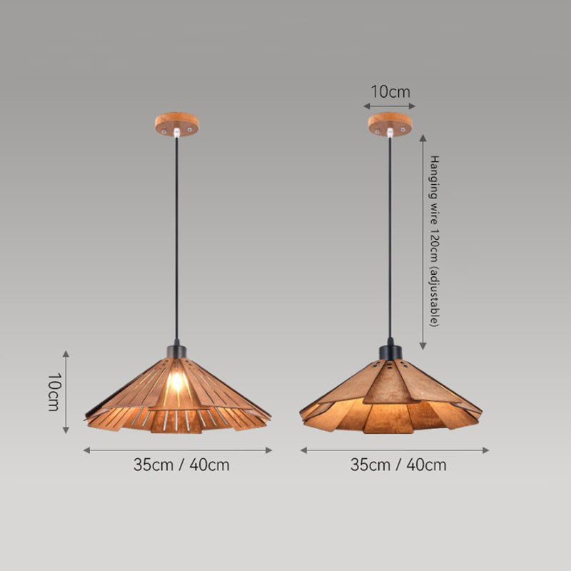 Arisha Retro Pendant Light, Metal & Wood