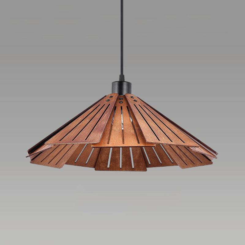 Arisha Retro Pendant Light, Metal & Wood