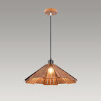 Arisha Retro Pendant Light, Metal & Wood
