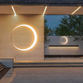 Ray Art Deco Ring Metal Lunar Glow Outdoor Wall Light