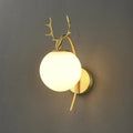 Valentina Modern Art-Deco Deer Bedside Wall Lamp, Black/Gold