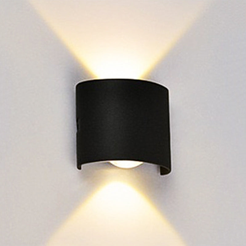 Tronix Modern Rectangular Metal Outdoor Wall Lamp, Black/White, Water-wave