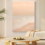 Wabi-Sabi Wall Soft Pink Beach Sunset Abstract Painting