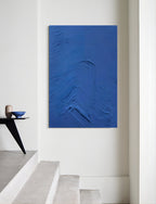 Deep Blue Wave Texture Oil Painting