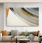 Dynamic Curved Brushstroke Oil Painting Long Wall Art