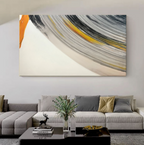 Dynamic Curved Brushstroke Oil Painting Long Wall Art