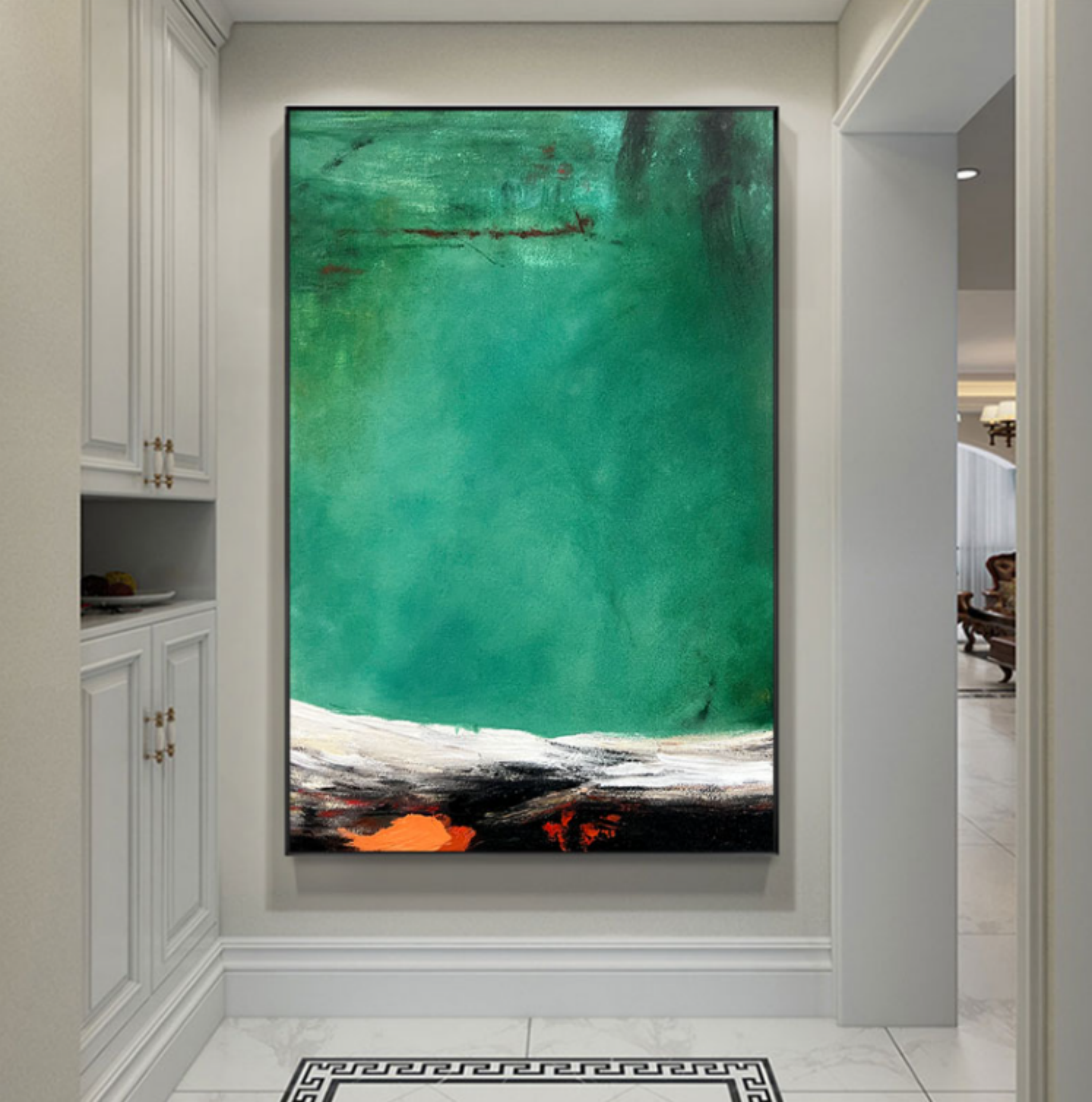 Emerald Horizon Abstract Painting