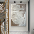 Neutral Tone Textured Oil Painting Wabi Sabi Wall Art