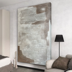 Neutral Tone Textured Oil Painting Wabi Sabi Wall Art