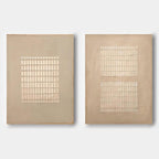 Set Of 2 Grid Texture Diptych Painting