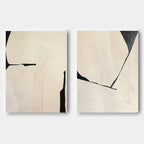 Minimalist Diptych Painting Neutral Geometric Wall Art