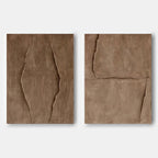Set Of 2 Warm Brown Textured Diptych Painting