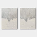 Silver White Gradient Textured 2 Piece Wall Art Set