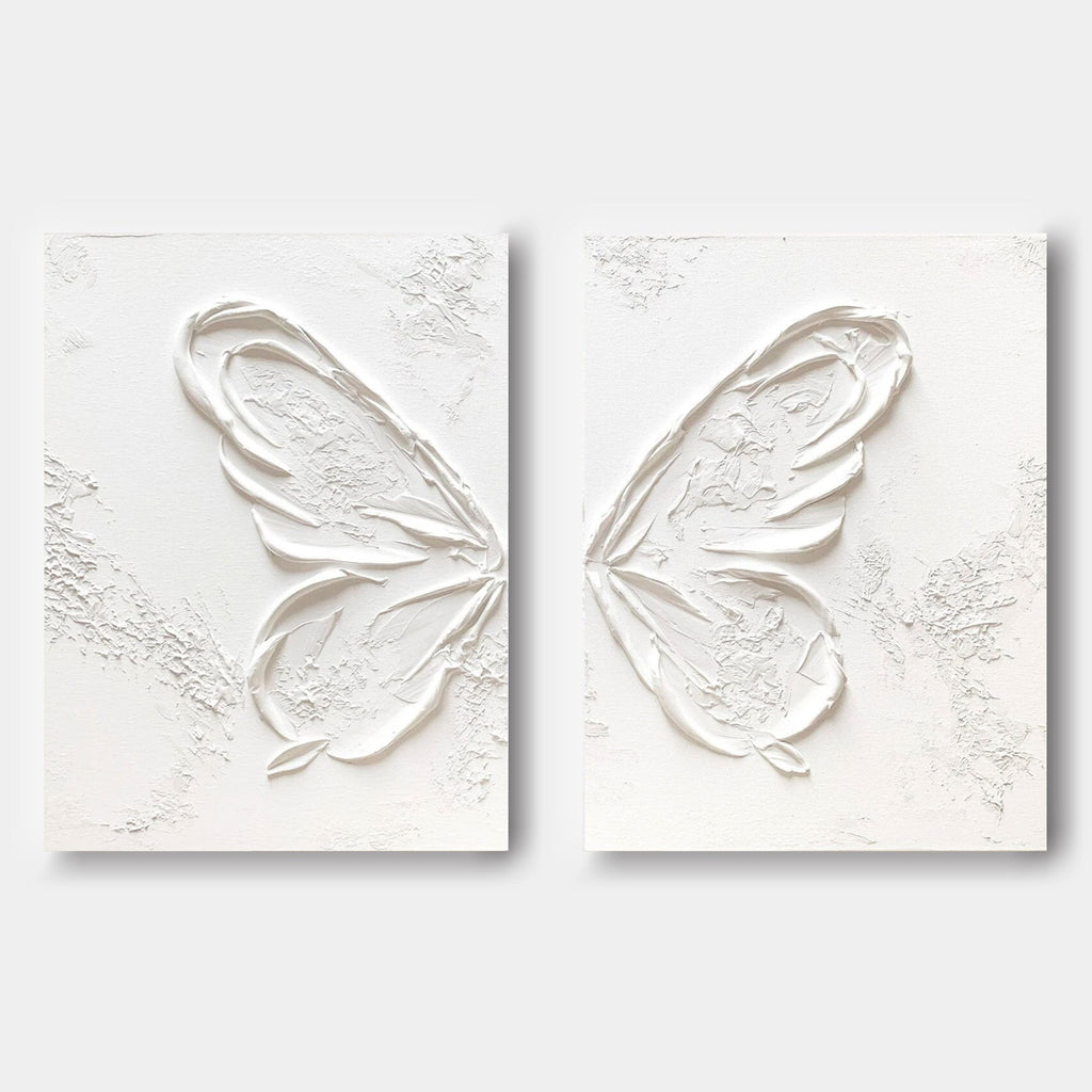 Monochrome Butterfly Wing Oil Painting