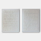 Set Of 2 Minimalist Textured Diptych Bas-Relief Painting