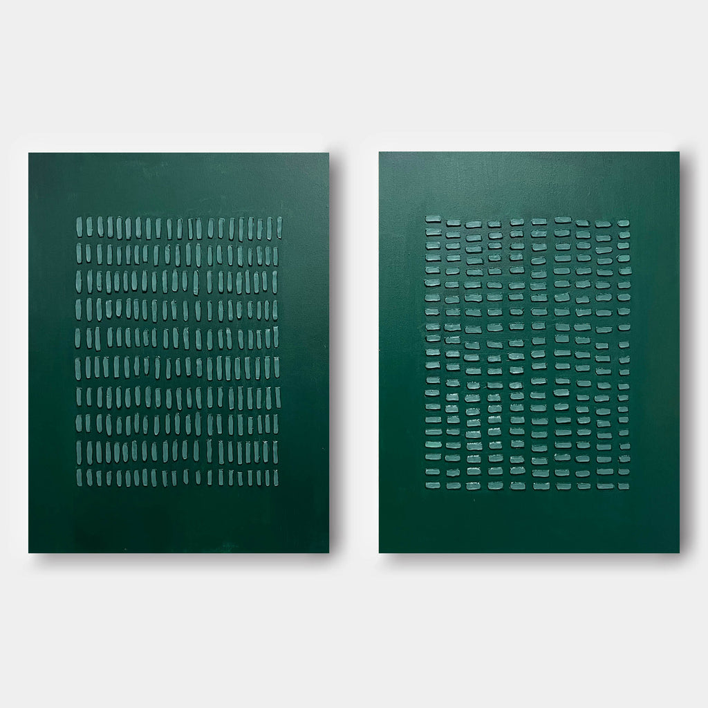 Wall Art Abstract Minimalism Modern Geometric Emerald Green