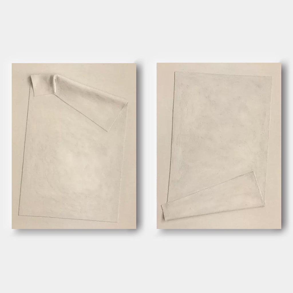 Monochrome Folded Paper Effect Oil Painting