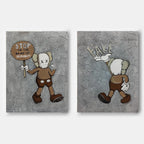Kaws Companion 2-Piece Pop Art Painting Set