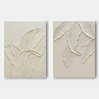 Wabi-Sabi Leaf Texture Relief Painting 2-Piece