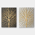 Gilded Vein Tree Impasto Painting