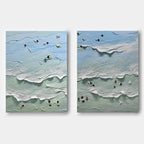 Diptych Painting Beach Scene 2-Piece Set