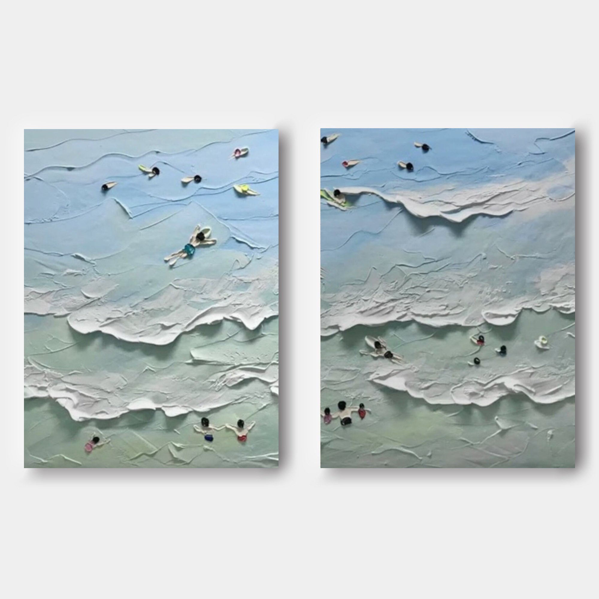 Diptych Painting Beach Scene 2-Piece Set