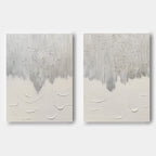 Silver White Gradient Textured 2 Piece Wall Art Set