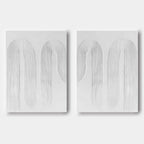 Minimalist White Curved Line Textured 2 Piece Wall Art