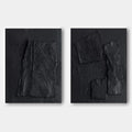 Wall Art Abstract Black Impasto Texture