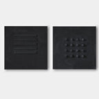 Minimalist Black Bas-Relief Diptych Painting Set Of 2