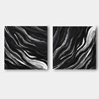 Wall Art Abstract Motion Deep Black Artistic Linen