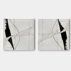 Tactile Two-Piece Monochrome Oil Painting White