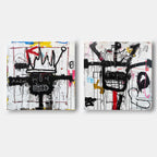 2-Piece Graffiti Abstract Diptych Painting