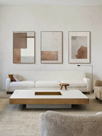 Neutral Triptych 3D Textured Painting
