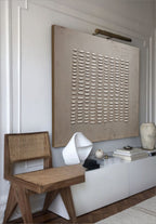 Minimalist 3D Textured Grid Painting Neutral Wall Art