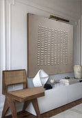 Minimalist 3D Textured Grid Painting Neutral Wall Art