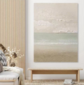 Minimalist Coastal Landscape Painting Textured Neutral
