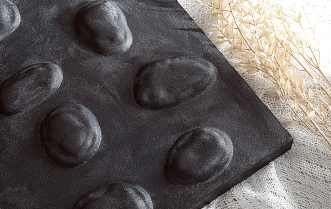 3D Textured Black Wall Art Abstract Tactile Dot