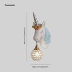 Arisha Modern Unicorn/Strawberry Art Wall Lamp, Pink/Blue