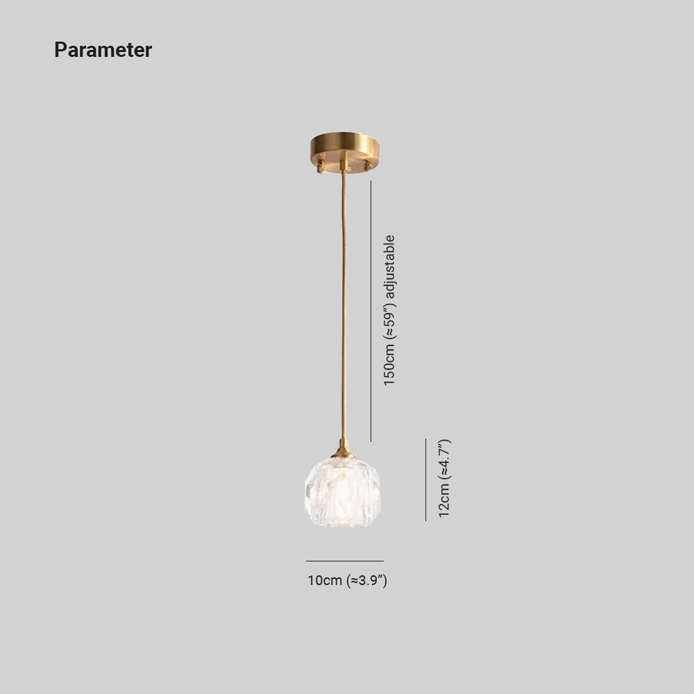 Kristy Diamond Facet Golden Pendant Light, Metal/