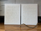 Set Of 2 Minimalist Textured Diptych Bas-Relief Painting