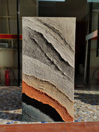 Textured Earth Tone Wave Oil Painting