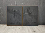 Wall Art Abstract Black Impasto Texture