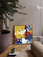 Mosaic-Style Painting Vibrant Color Blocks