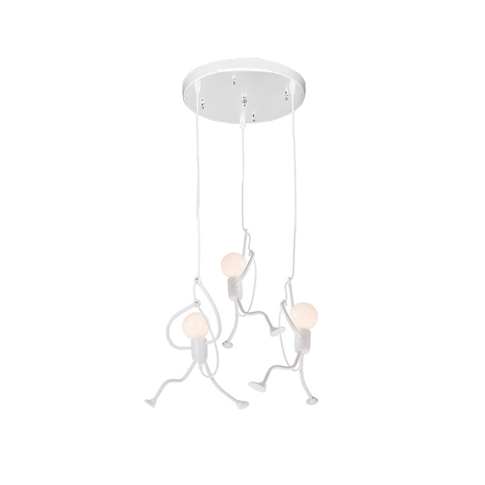 Miro Retro Modern Iron Man Pendant Light, Black