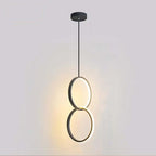 Doria Modern LED Pendant Light Black/White Metal Living Room