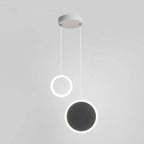 Doria Modern LED Pendant Light Black/White Metal Living Room