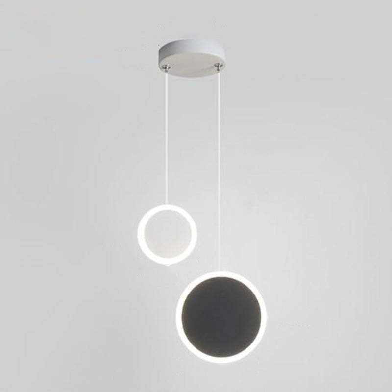 Doria Modern LED Pendant Light Black/White Metal Living Room