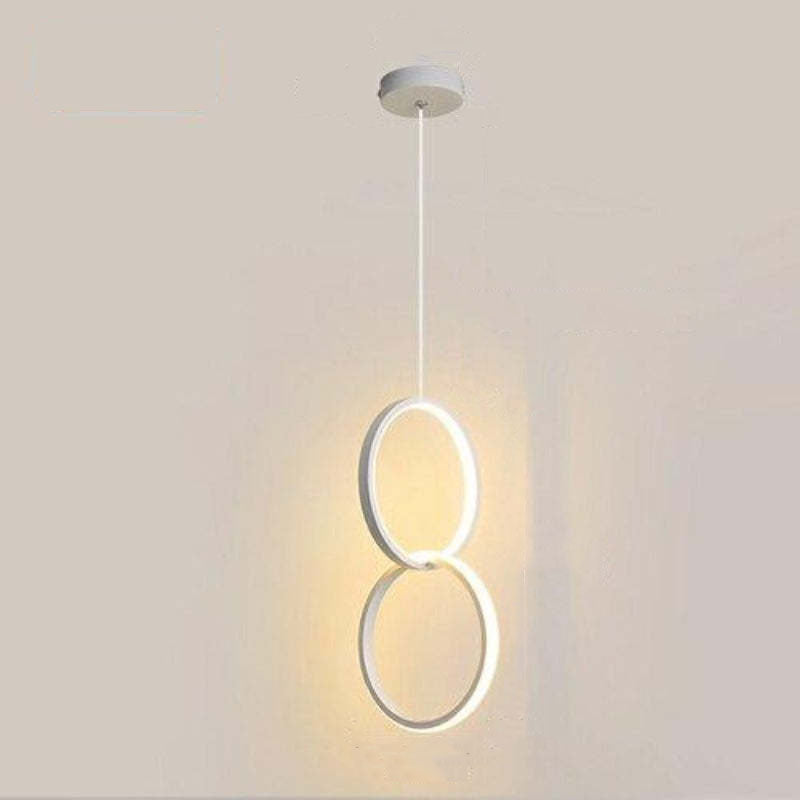 Doria Modern LED Pendant Light Black/White Metal Living Room